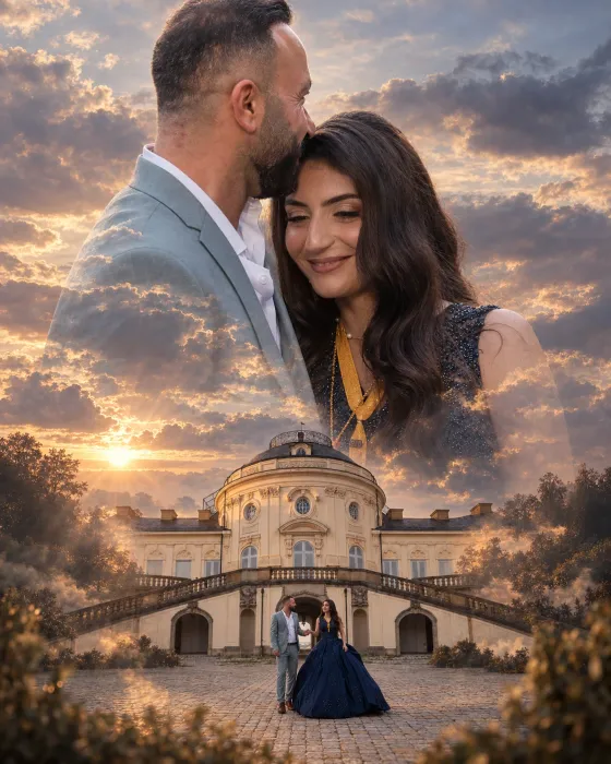 Art-Edit Paarshooting am Schloss – künstlerische Bildmontage
